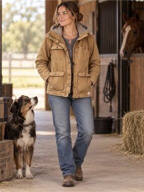 🍄‍🟫 Carhartt Women’s Wildwood Jacket Small Brown Sherpa Lined Utility workwear